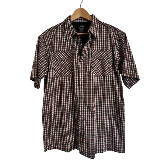 Zoic Clothing District Jersey Size Large Red Plaid Snap button NWT $80 Mountain - Picture 7 of 7